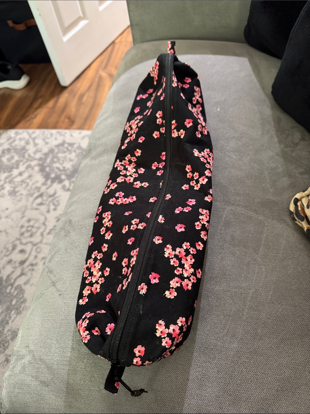 Black Floral Mah Jongg Tile Carrier Bag
